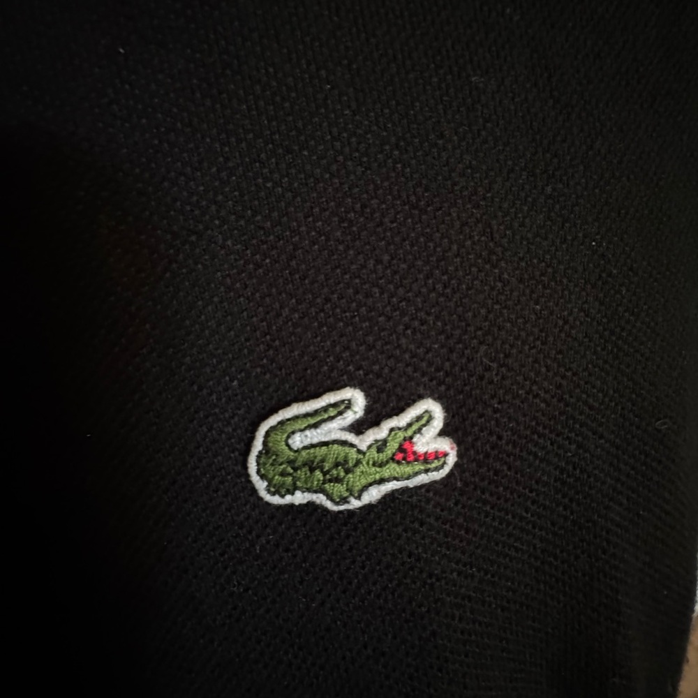 Lacoste Black Polo Dress with Green Crocodile Logo